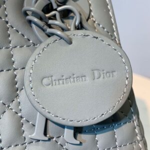 Christian Dior Mini Lady Dior Bag with Chain Matte Hardware Spring/Summer Collection, Pewter Blue, For Women Handbags, 18cm CD