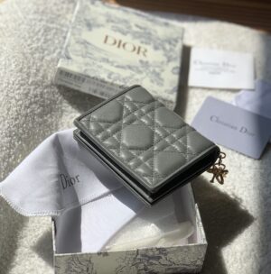 Saddle Lotus Wallet Blue Dior Oblique Jacquard 11cm