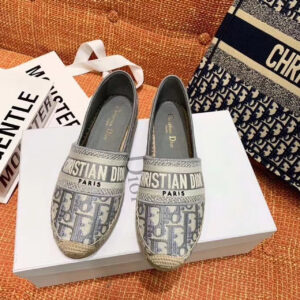 Christian Dior Oblique Espadrilles Calfskin Leather SpringSummer Collection Grey PR-617930