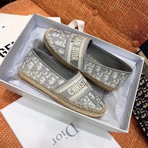 Christian Dior Oblique Espadrilles Calfskin Leather SpringSummer Collection Grey PR-617930