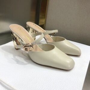 Christian Dior Rhodes Heeled Mule Beige For Women CD PR-786330