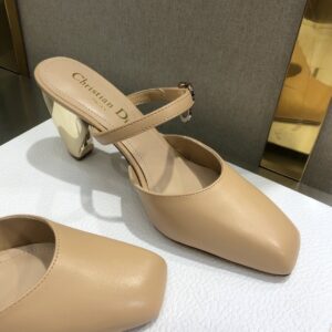 Christian Dior Rhodes Heeled Mule Nude For Women CD PR-910593