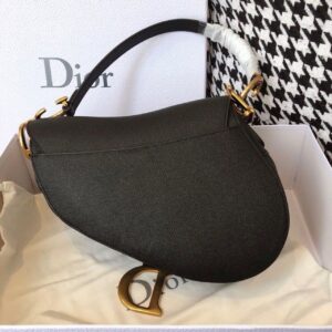 Christian Dior Saddle Bag Black Grained For Women 10in/25cm CD M0446CBAA_M900