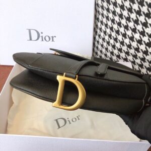 Christian Dior Saddle Bag Black Grained For Women 10in/25cm CD M0446CBAA_M900