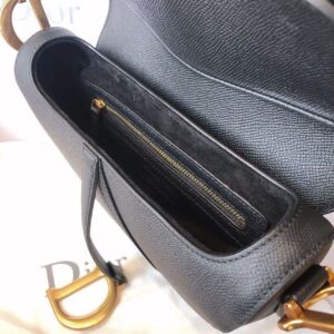 Christian Dior Saddle Bag Black Grained For Women 10in/25cm CD M0446CBAA_M900