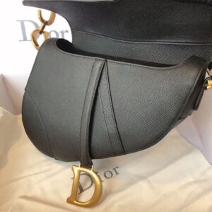 Christian Dior Saddle Bag Black Grained For Women 10in/25cm CD M0446CBAA_M900