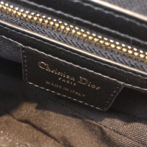 Christian Dior Saddle Bag Black Oblique Embroidered Canvas Gold Toned Hardware For Women 25cm/10in CD