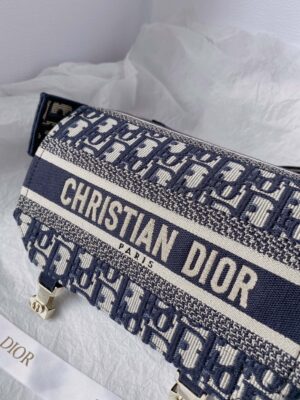 Christian Dior Small DIORCAMP Bag Blue Dior Oblique Embroidery, Blue, For Women Women’s Handbags, Shoulder Bags, Crossbody Bags, 23cm CD M1241ORIW_M928