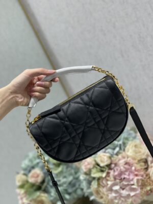 Christian Dior Small Dior Vibe Hobo Bag Black Cannage, Black, For Women Women’s Handbags, Crossbody Bags, 20cm CD M7200ONOA_M911