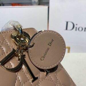 Christian Dior Small Lady Dior Bag Gold Toned Hardware Beige For Women 8in/20cm CD