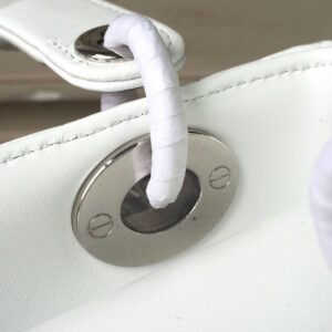 Christian Dior Small Lady Dior Bag White Silver Hardware For Women 20cm/8in CD M0538BCAL_M030