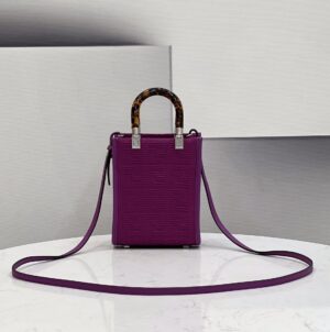 Fendi Mini Sunshine Shopper Purple For Women, Women’s Handbags, Shoulder And CrossBody Bags 7.1in/18cm FF 8BS051