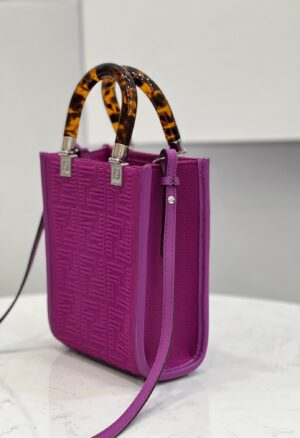 Fendi Mini Sunshine Shopper Purple For Women, Women’s Handbags, Shoulder And CrossBody Bags 7.1in/18cm FF 8BS051