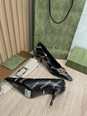 Gucci Balenciaga The Hacker Project Square Knife Pump Black For Women GG PR-192612