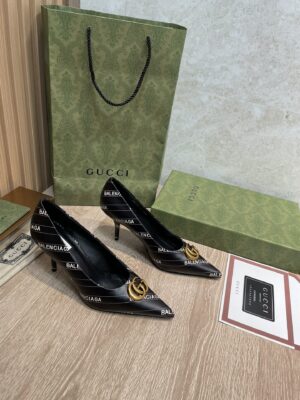 Gucci Balenciaga The Hacker Project Square Knife Pump Black For Women GG PR-192612