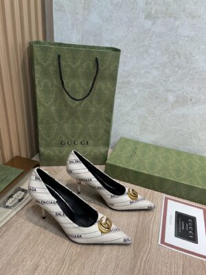 Gucci Balenciaga The Hacker Project Square Knife Pump White For Women GG PR-364631