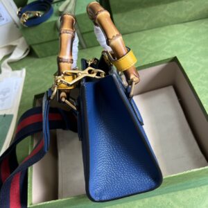 Gucci Diana Mini Tote Bag Canvas Lining Blue For Women 7.9in/20cm GG 702732 U3ZDT 4862