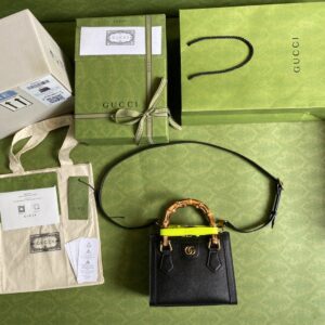 Gucci Diana Small Tote Bag Black For Women 8in/20cm GG â€Ž702732 U3ZDT 1260