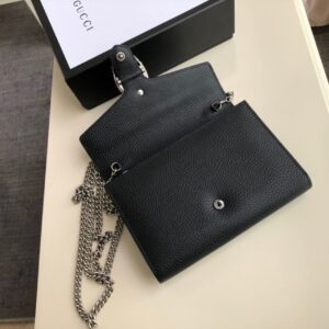 Gucci Dionysus Mini Chain Bag Black Metal-Free Tanned For Women 8in/20cm GG 401231 CAOGN 817669