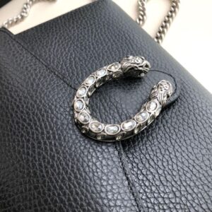 Gucci Dionysus Mini Chain Bag Black Metal-Free Tanned For Women 8in/20cm GG 401231 CAOGN 817669