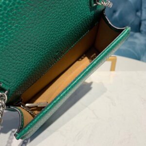 Gucci Dionysus Super Mini Bag Emerald GG Supreme Canvas Made Using An Earth-Conscious Process With Taupe Detail For Women 6.5in/16.5cm GG 86425