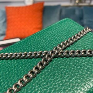 Gucci Dionysus Super Mini Bag Emerald GG Supreme Canvas Made Using An Earth-Conscious Process With Taupe Detail For Women 6.5in/16.5cm GG 86425