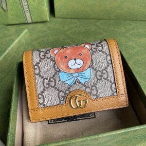 Gucci Disney KAI Brown Card Case Wallet For Men, Men’s Wallet 11cm/4.3in GG