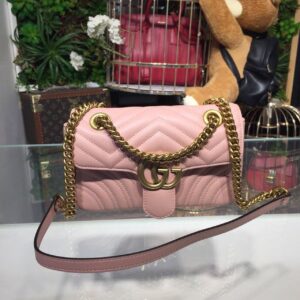 Gucci GG Marmont Matelassé Mini Bag Dusty Pink Matelassé Chevron For Women 8.5in/22cm GG 44674412