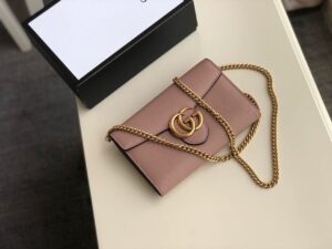 Gucci GG Marmont Mini Chain Bag Pink For Women 7.9in/20cm GG16