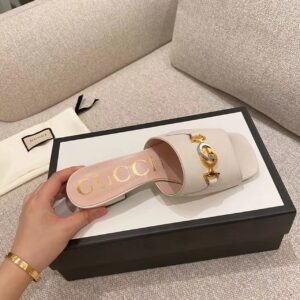 Gucci Gucci Zumi Slide Sandals Beige For Women GG PR-513074