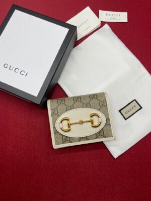 Gucci Horsebit 1955 Card Case Wallet Light Grey Women’s Wallet 11cm/4.3in GG 621887 92TCG 9761