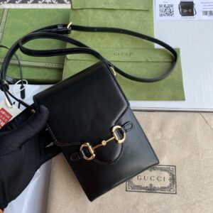 Gucci Horsebit 1955 Mini Bag Black For Women And Men 6.7in/17cm GG 625615 0YK0G 1000