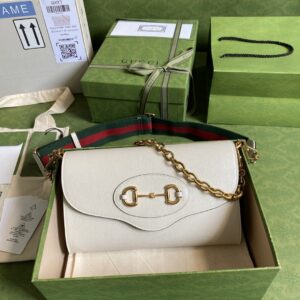 Gucci Horsebit 1955 Small Bag White For Women 10.2in/26cm GG 18YSX 9068