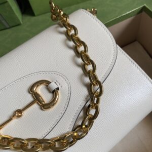 Gucci Horsebit 1955 Small Bag White For Women 10.2in/26cm GG 18YSX 9068