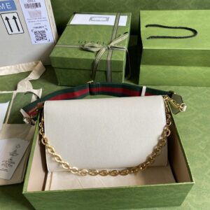 Gucci Horsebit 1955 Small Bag White For Women 10.2in/26cm GG 18YSX 9068