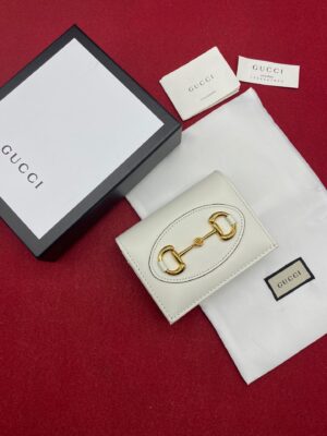 Gucci Horsebit 1955 White Card Case Women’s Wallet 11cm/4.3in GG 0YK0G 9022