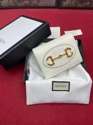 Gucci Horsebit 1955 White Card Case Women’s Wallet 11cm/4.3in GG 0YK0G 9022