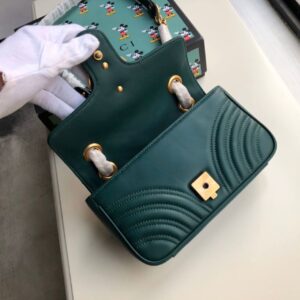 Gucci Marmont Matelassé Mini Bag Green Matelassé Chevron For Women 8.5in/22cm GG 44674430