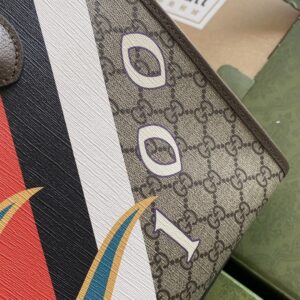 Gucci Medium Tote With Geometric Print Beige And Ebony GG Supreme Canvas With Geometric And Web Print For Women 14.8in/37.5cm GG 674148 UQHHG 8678