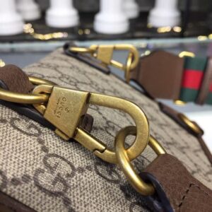 Gucci Neo Vintage Small Messenger Bag Beige/Ebony GG Supreme Canvas With Brown For Women 8.5in/22cm GG 501050 9C2VT 8745