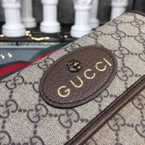 Gucci Neo Vintage Small Messenger Bag Beige/Ebony GG Supreme Canvas With Brown For Women 8.5in/22cm GG 501050 9C2VT 8745