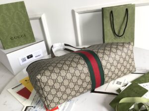 Gucci Ophidia GG Medium Tote Bag Beige/Ebony GG Supreme Canvas And Brown For Women 15in/38cm 631685 96IWB 8745