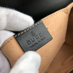 Gucci Padlock Small Gucci Signature Shoulder Bag Black Gucci Signature For Women 7.9in/20cm GG 409487 CWC1G 1000