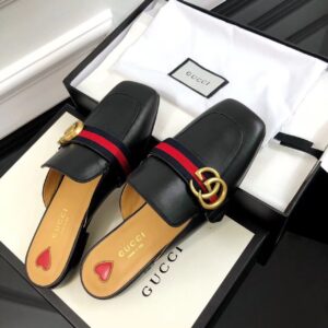 Gucci Peyton Slippers Black For Women GG 423694 DKHC0 1061 PR-148734