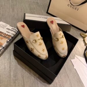 Gucci Princetown Slipper With Bee Stars Beige For Women GG PR-617061