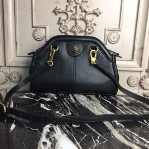 Gucci RE(BELLE) Medium Top Handle Bag Black For Women 10.7in/27cm GG