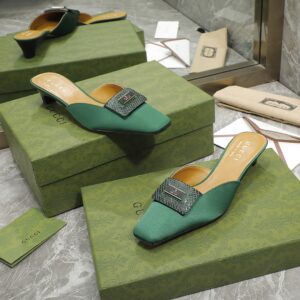 Gucci Slipper Sandals Green For Women GG PR-867468