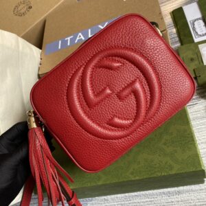 Gucci Soho Small Disco Bag Red For Women, Women’s Bags, Shoulder And Crossbody Bags 8in/21cm GG 308364