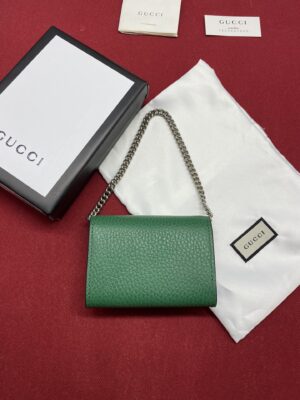 Gucci Super Mini Dionysus Chain Bag Emerald Green Metal-Free Tanned For Women 4in/11cm GG76