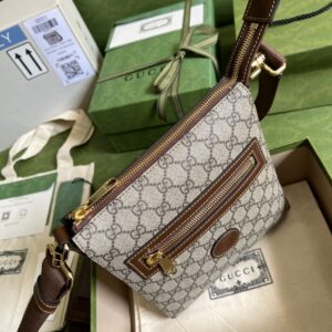 Gucci Supreme Messenger Bag Beige And Ebony GG Supreme Canvas For Women 9.3in/23.5cm GG 681021 92THG 8563